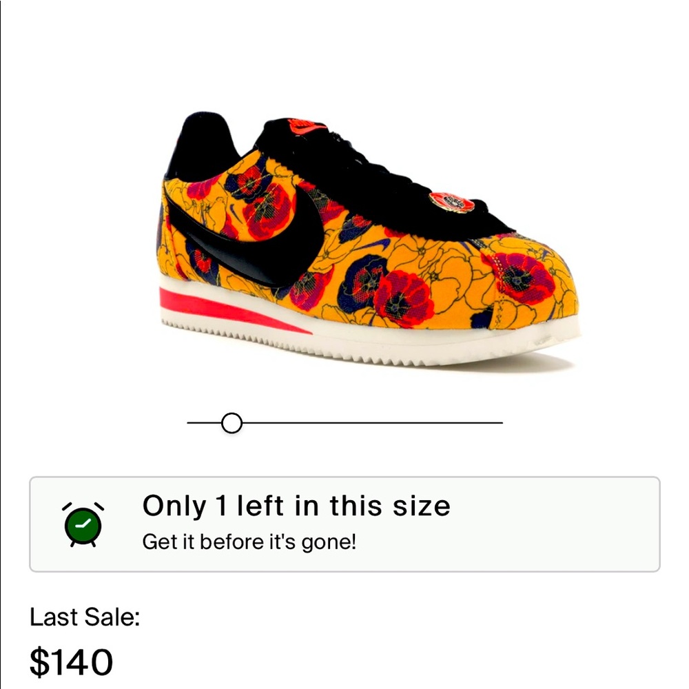 Nike Cortez “Gold Floral” Poppy sneakers
